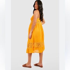 Umgee Gold Dress with Lace Detail NWT